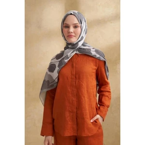 Lale Desen Şal 3380-GRI Ekru