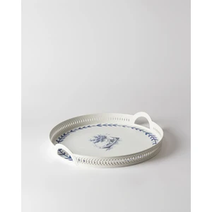 Madame Coco Savais Yuvarlak Örgü Tepsi - Mavi/beyaz