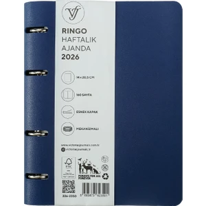 Victoria's Journals RinGo 2026 Haftalık Ajanda A5 (14x21cm) Esnek Kapak Ivory 80gr. İçi Değişebilir