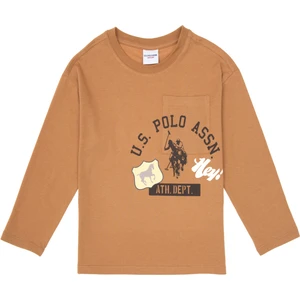 U.S. Polo Assn. Erkek Çocuk Camel Bisiklet Yaka Süprem Sweatshirt 50316489-VR015
