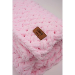 Alize Battaniye Panduf 2’li SET 100x100cm Pembe Kız Yenidoğan Kundak El Yapımı Puffy Örgü Organik Sertifika