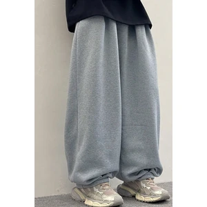 Bol Baggy Eşofman Altı Lastikli Paça Ayarlanabilir Unisex Erkek Kadın Gri Siyah Antrasit