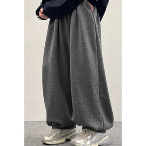 Bol Baggy Eşofman Altı Lastikli Paça Ayarlanabilir Unisex Erkek Kadın Gri Siyah Antrasit