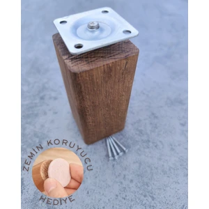 Ahşap Koltuk Komodin Şifonyer Mobilya Ayağı Yuvarlatılmış M8 Vidalı Masif Ahşap Ayak