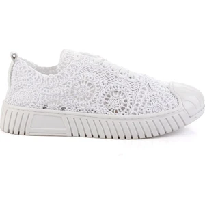 Beyaz Hakiki Deri Kadın Sneaker K01331175016