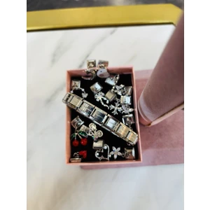 1 Adet Sürpriz Charmlı Çelik Nomination Italyan Bileklik