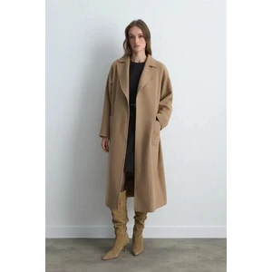 Klasik Yün Manto - Camel