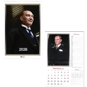 2026 Duvar Takvimi Spiralli 12 Yaprak 31X43CM