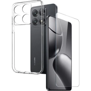 Xiaomi 14T Pro Şeffaf Silikon Kılıf + Cam Ekran Koruyucu Seti