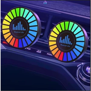 Rgb Ses ve Müziğe Duyarlı Ritim Animasyonlu Ekolayzer Araç Içi Kokulu Şarjlı LED Işık