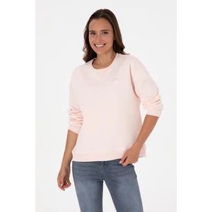U.S. Polo Assn. Kadın Açık Pembe Şardonlu Bisiklet Yaka Basic Sweatshırt 50313586-VR078
