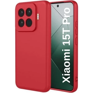 Xiaomi 15T Pro Uyumlu Silikon Kılıf - Kamera Korumalı Esnek Pastel Renk Kapak - Kırmızı