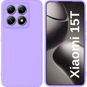 Xiaomi 15T Uyumlu Silikon Kılıf - Kamera Korumalı Esnek Pastel Renk Kapak - Lila