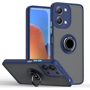 Redmi 15C Uyumlu Kılıf Yüzüklü Standlı Extra Darbe Koruma Sert Silikon Kapak - Lacivert