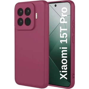 Xiaomi 15T Pro Uyumlu Silikon Kılıf - Kamera Korumalı Esnek Pastel Renk Kapak - Bordo