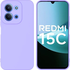 Redmi 15C Uyumlu Silikon Kılıf - Kamera Korumalı Esnek Pastel Renk Kapak - Lila
