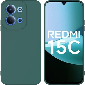 Redmi 15C Uyumlu Silikon Kılıf - Kamera Korumalı Esnek Pastel Renk Kapak - Yeşil