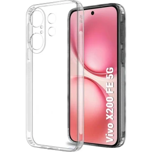 Vivo X200 Fe Uyumlu Silikon Kılıf - Kamera Korumalı Esnek Pastel Renk Kapak - Şeffaf