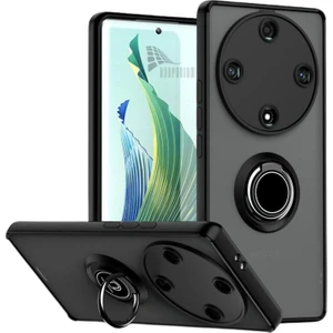 Honor X9B Uyumlu Kılıf Yüzüklü Standlı Extra Darbe Koruma Sert Silikon Kapak - Siyah