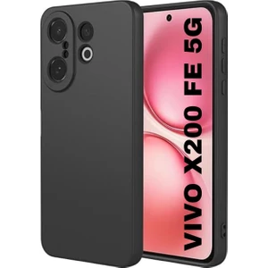 Vivo X200 Fe Uyumlu Silikon Kılıf - Kamera Korumalı Esnek Pastel Renk Kapak - Siyah