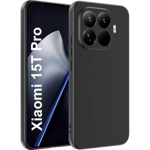 Xiaomi 15T Pro Uyumlu Silikon Kılıf - Kamera Korumalı Esnek Pastel Renk Kapak - Siyah