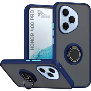 Honor 400 Pro Uyumlu Kılıf Yüzüklü Standlı Extra Darbe Koruma Sert Silikon Kapak - Yeşil