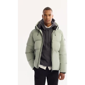 Avva Erkek Nil Yeşili Kapüşonlu Su Itici Rüzgar Geçirmez -5 Dereceye Dayanıklı Şişme Comfort Fit Mont B006046