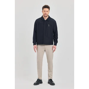 Erkek Lacivert Klasik Yaka Mevsimlik Mont&ceket