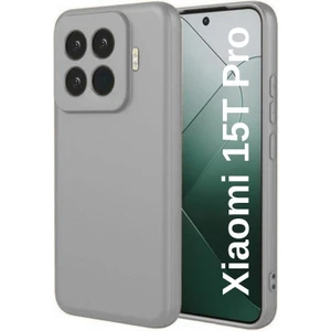 Xiaomi 15T Pro Uyumlu Silikon Kılıf - Kamera Korumalı Esnek Pastel Renk Kapak - Gri