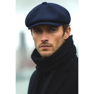 Erkek Kaşe Kışlık Kasket Şapka - Peaky Blinders Kaşe Kumaş Klasik Düz Kasket