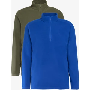 2'li Paket  Standart Fit Dik Yaka Soğuk Geçirmez Polar