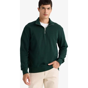 Regular Fit Dik Yaka Yarım Fermuarlı Basic Sweatshirt X7405AZ25AU