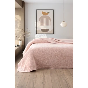 Jakarlı Kadife Dokulu Çift Kişilik Kalın Battaniye – Yumuşak, Sıcak ve Şık Yatak Örtüsü - Krem