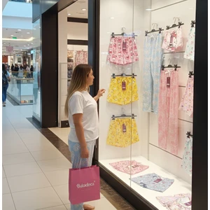 Papatya Kalp Desenli Açık Mavi Milan Kumaş Pijama Alt -BK1000022