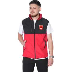 Türk Bayrağı Kabartmalı Baskılı Duocolour Softshell Yelek