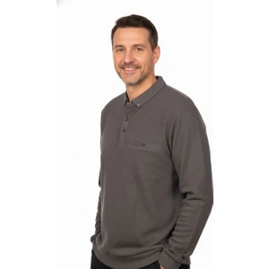 Erkek Kışlık Kazak Polo Yaka Oxford Fleto Cepli Dokulu Rahat Kesim Tam Kalıp