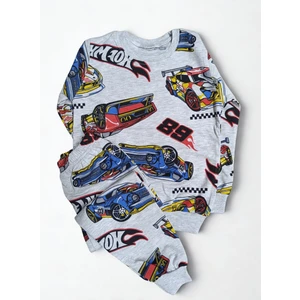 Erkekçocukaraba Desenli Uzunkollu Gri Pijamatakımı