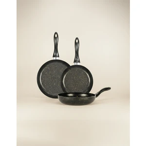 Premium 3'lü Granit Tava Seti Yanmaz Yapışmaz Çizilmez Siyah | 20-24-28 cm |