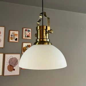 Perry Cam Tekli Avize Silindir Eskitme Beyaz Başlık Retro Sarkıt Lamba Restoran Salon Aydınlatma