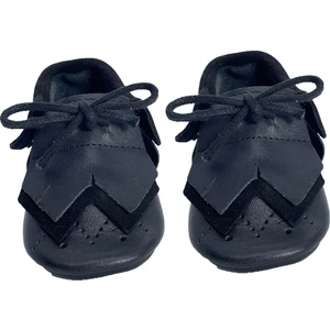 Hakiki Siyah  Deri , Süet Bebek Patiği