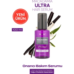 Yıpranmış Kuru Saçları Parlatan Onarıcı Serum Kundal Macadamia Ultra Hair Serum 100ML (Amber Vanilla)