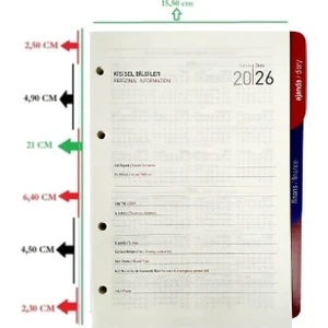 2026 Ajanda Organizer Yedeği 4 Halka