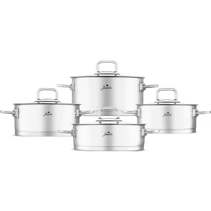New Milas 8 Parça Indüksiyon Tabanlı Çelik Tencere Seti