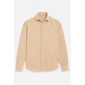 Fitilli Erkek Kadife Gömlek - Bej