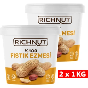 Deva Çiftliği 2 kg Şekersiz Katkısız %100 Fıstık Ezmesi  (2 x 1000 Gr)