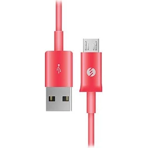 SMG-140 1.3A Micro Usb Pembe Data+Şarj Kablosu