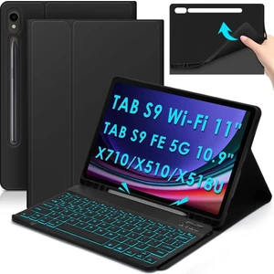 Samsung Galaxy Tab S10 Lite Rgb LED Işıklı Türkçe Karakterli Bluetooth Özellikli Kalemlikli Klavyeli Kılıf SM-X400