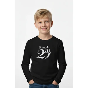 29 Ekim Baskı Temalı Uzun Kollu Erkek Çocuk Sweatshirt