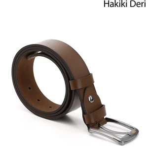 Erkek Taba Antik Hakiki Deri 4 Cm Kot Kemeri
