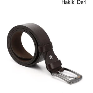 Erkek Kahve Antik Hakiki Deri 4 Cm Kot Kemeri